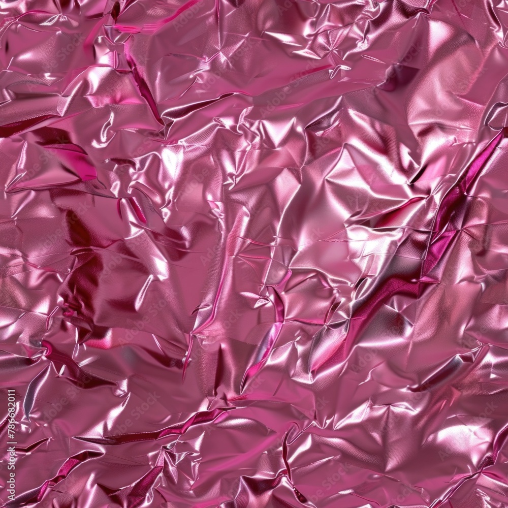 Poster close up of a vibrant pink foil background, perfect for adding a pop of color to your designs