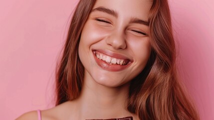 Naklejka premium A young girl smiling while holding a chocolate bar, perfect for advertising or confectionery promotions