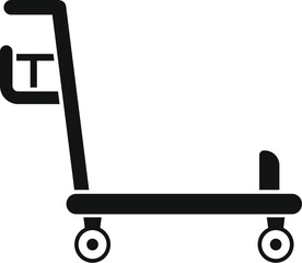 Luggage trolley icon simple vector. Airport storage. Cart transportation
