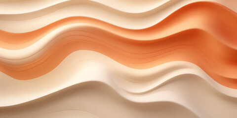 Obraz premium Coffee 3D background, soft waves in brown tones