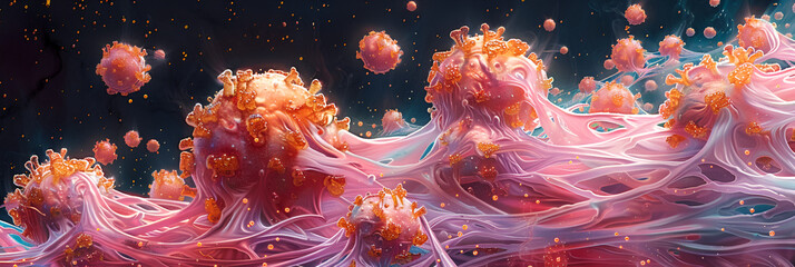 Macrophage Release Cytokines Illustration 3D Image,
A photo of bubbles in the water with the words bubble on the bottom
 - obrazy, fototapety, plakaty