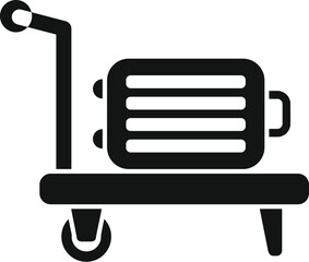 Service luggage trolley icon simple vector. Tour design. Airport voyage