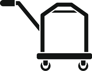 Handle luggage trolley icon simple vector. Design security. Perfect voyage