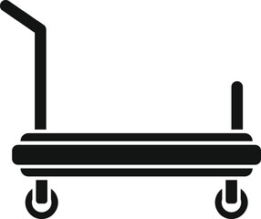 Long luggage trolley icon simple vector. Support help. Airport handle