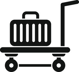 Support move carriage icon simple vector. Travel delivery. Luggage trolley