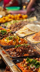 Obraz premium Table overflowing with a variety of Mexican dishes and street food items