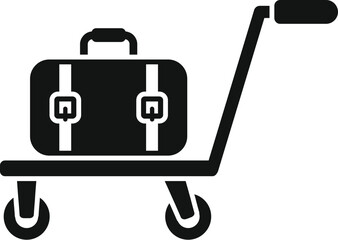 Delivery perfect trolley icon simple vector. Support move. Tourism cart