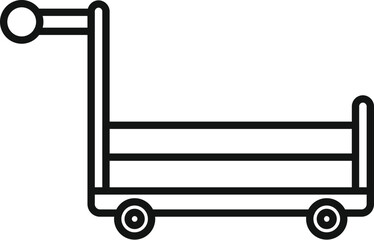 Support trolley icon outline vector. Solid perfect. Steel object help