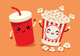 Vector Drawing Of A Popcorn