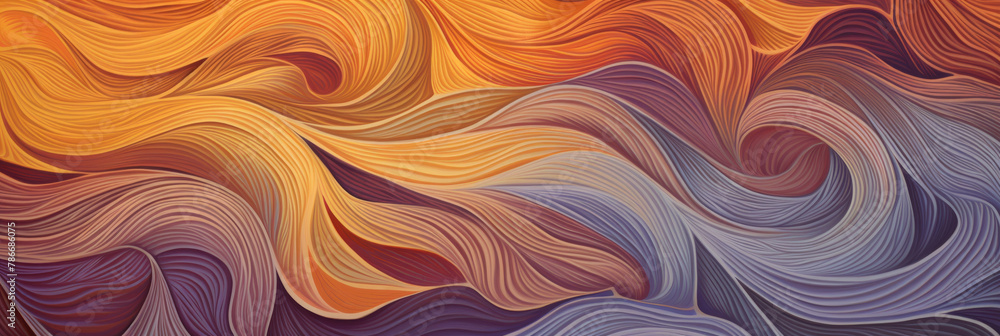 Poster textured swirls painting background. abstract wavy texture flowing in warm and cool color palette. g