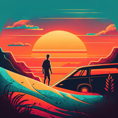 Catchin' Retro Breaks: Surfer's Paradise among Palms