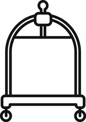 Empty luggage trolley icon outline vector. Security perfect. Metal object