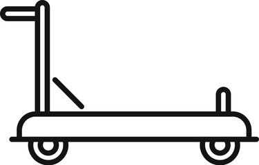 Low luggage trolley icon outline vector. Perfect delivery. Moving support