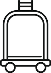 Solid luggage trolley icon outline vector. Metal object. Platform balance