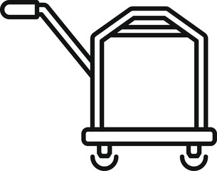 Handle luggage trolley icon outline vector. Design security. Perfect voyage
