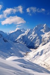 snow-capped mountain peaks Generative AI
