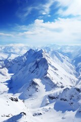 Fototapeta na wymiar snow-capped mountain peaks Generative AI