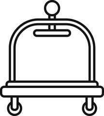 Help package trolley icon outline vector. Solid delivery. Balance support
