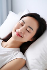 Obraz na płótnie Canvas woman sleeping in bed Generative AI