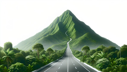 green road to the mountains