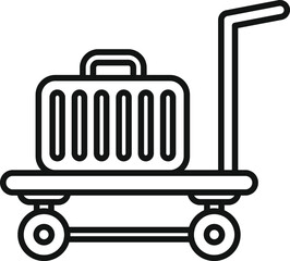 Support move carriage icon outline vector. Travel delivery. Luggage trolley