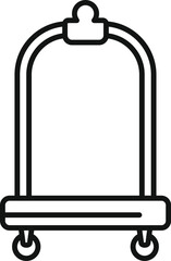Small handle trolley icon outline vector. Support move. Airport trip support