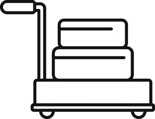 Support move trolley icon outline vector. Tour trip package. Metal balance