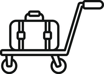 Delivery perfect trolley icon outline vector. Support move. Tourism cart