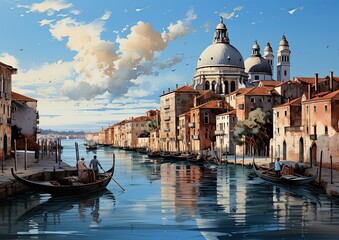 view of Grand Canal in Venice, Italy - 786689479