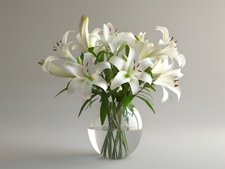 Elegant Lilies in Colorful Vase: Stunning High Definition Floral Arrangement