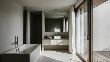 minimalist interior design of a bathroom