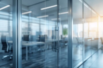 A Vision of Minimalistic Design and Professionalism with Sleek Glass Structures, Generative AI