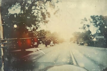 nostalgic old photo with light leaks and film grain vintage texture overlay