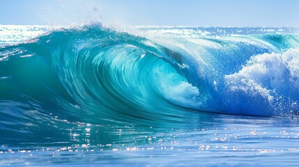 Image of a turquoise ocean wave.
