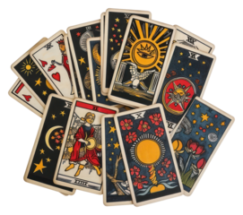 PNG Tarot cards gambling game white background