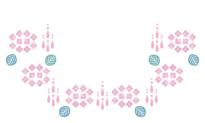 ピンクのアジサイと雨の腕型フレーム