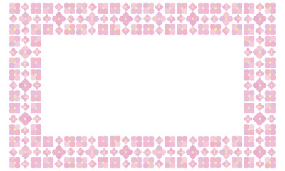 ピンクのアジサイの四角フレーム2