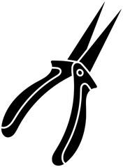 gardening illustration garden silhouette agriculture logo cut icon equipment outline scissors pruning farming plant cutter work black clipper spring shape trim farm pruner for vector graphic