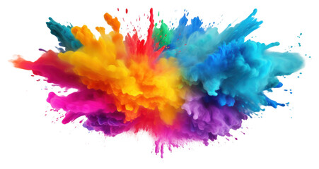 PNG Holi paint splash white background splattered creativity