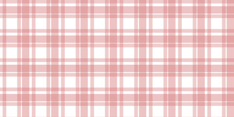 Gingham pattern seamless Plaid repeat in pink Design for print, tartan, gift wrap, textiles, checkered background for tablecloth