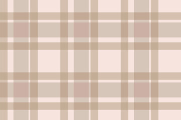 Gingham pattern seamless Plaid repeat in beige Design for print, tartan, gift wrap, textiles, checkered background for tablecloth
