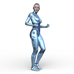 女性サイボーグ　3DCGレンダリング