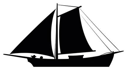 PNG Junk boat silhouette clip art sailboat vehicle transportation - obrazy, fototapety, plakaty
