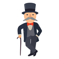 Monopoly man icon clipart avatar logotype isolated vector