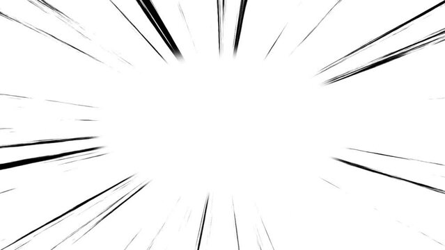 Saturated linework 4K Motion graphics on white background with wide copy space in the center. Cartoon Manga or animation style, ideal for highlighting objects.