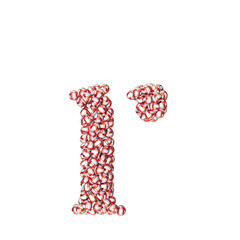 Obraz premium Symbol made of red volleyballs. letter r
