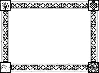 Large Rectangular Celtic Frame - Tree, Knot, Spiral, Axe