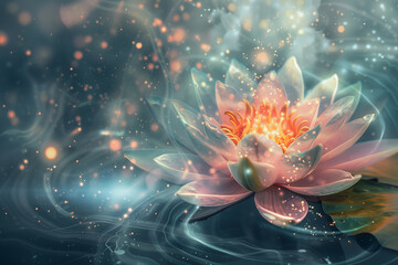 An enchanting image showcasing symbols of spirituality, such as a lotus flower or sacred geometry, bathed in gentle light and rendered in a dreamy style.