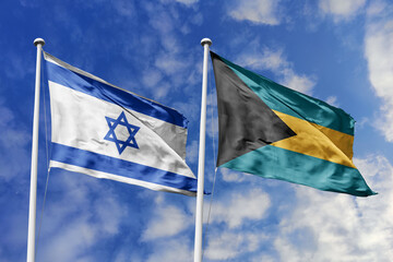 3D illustration, Israel and The Bahamas alliance and meeting, cooperation of states.