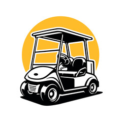 Obrazy na Plexi  golf cart silhouette illustration vector